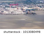 aerial view of Saint Nazaire and the ship buildings in Loire Atlantique in France