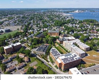 Aerial View Of Salem State University Campus And Edward Sullivan Building In City Of Salem, Massachusetts MA, USA. 