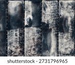 Aerial view of salt mining fields in Vietnam with workers.