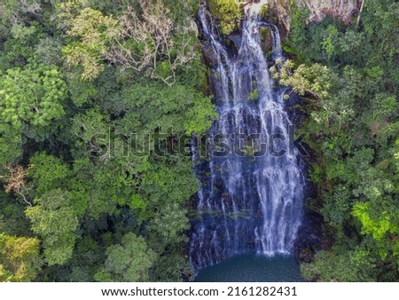 Aerial view from the Salto Cristal one of the most beautiful waterfalls in Paraguay near the town of La Colmena.