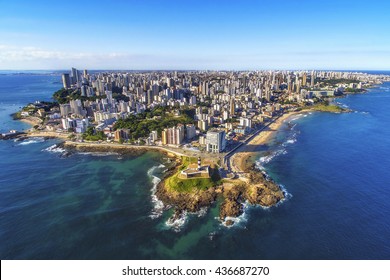 Aerial View Of Salvador Da Bahia Cityscape, Bahia, Brazil.