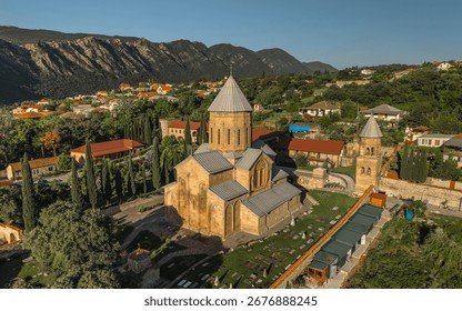 Aerial view of Samtavro Convent in Mtskheta