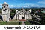 An aerial view of San Agustin Church in Paoay, Philippines