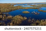 Aerial view of San Bernard National Wildlife Refuge, Texas, USA