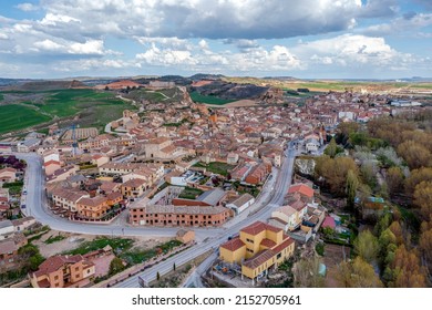 Aerial view of San Esteban de Gormaz , Soria, Spain, Europe