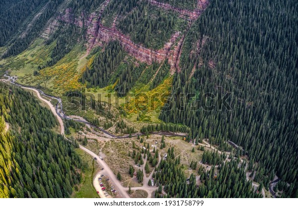 Aerial View\
of San Juan National Forest in\
Colorado
