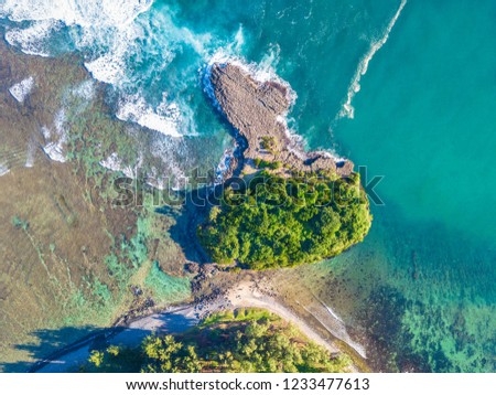 Aerial view of the Îlot Sancho, Mauritius