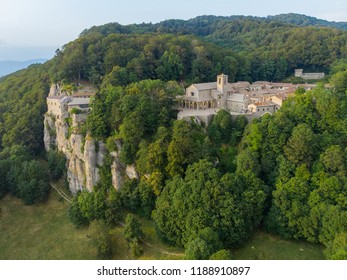 Aerial view of the Sanctuary of La Verna, Toscany, Italy.