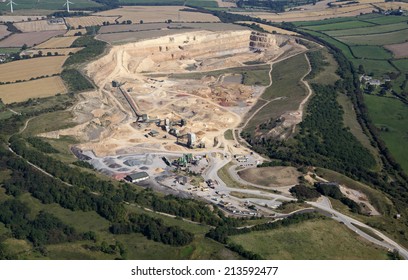 Aerial View Of A Sandstone Quarry In County Durham, UK