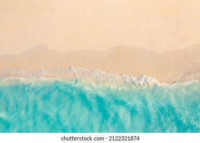Aerial view of sandy beach and ocean nature with waves. Beach and waves from top view. Turquoise water background. Summer seascape from air. Aerial drone landscape. Travel vacation concept and idea - Shutterstock ID 2122321874