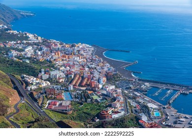 Aerial view of Santa Cruz de la Palma at La Palma, Canary islands, Spain.