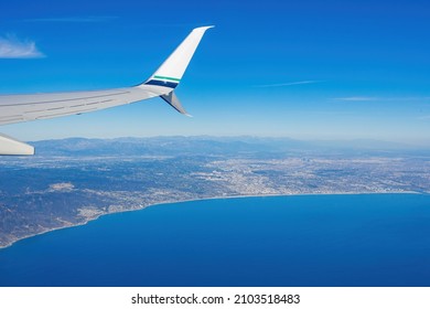 Aerial View Of The Santa Monica Mountains, Los Angeles County Area At California