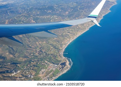 Aerial View Of The Santa Monica Mountains, Los Angeles County Area At California