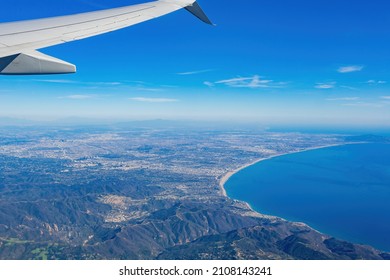 Aerial View Of The Santa Monica Mountains, Los Angeles County Area At California