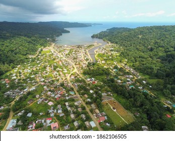 Aerial view from the Santo Antonio city in Prince Island with the sea as background.
Príncipe is the world's first Biosphere Reserve by UNESCO - Shutterstock ID 1862106505