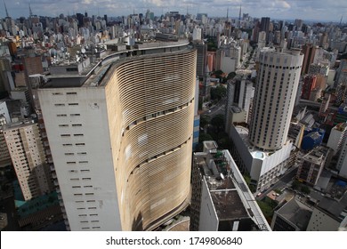 Aerial View Of Sao Paulo City Skyline And Copan Building, Brazil