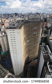 Aerial View Of Sao Paulo City Skyline And Copan Building, Brazil