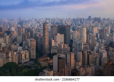 Aerial View Of Sao Paulo Skyline With Italia And Copan Buildings - Sao Paulo, Brazil