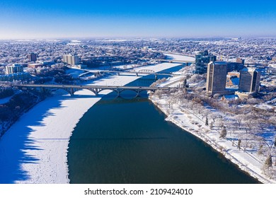 Aerial View Of Saskatoon In Canada