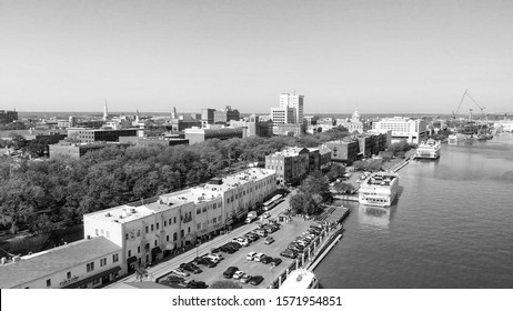 Aerial View Of Savannah, Georgia, USA.