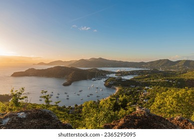 Aerial view from the scenic viewpoint of English Harbourin Antigua and Barbuda - Powered by Shutterstock