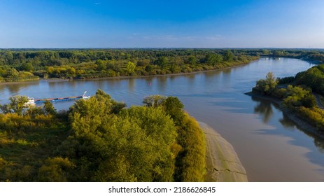 Aerial View Of The Scheldt River And Its Tributary, The Durme River, In Hamme, Belgium