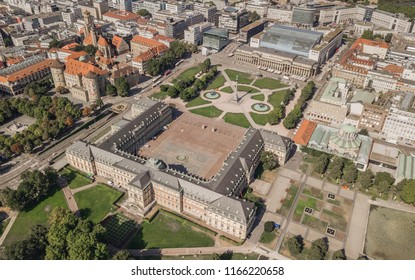 Aerial View Of Schlossplatz. Palace Square In Stuttgart