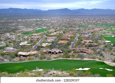 Aerial View Of Scottsdale, Arizona From Pinnacle Peak Mountain