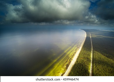 Aerial View Of Sea Coast, Baltic Sea, Latvia.