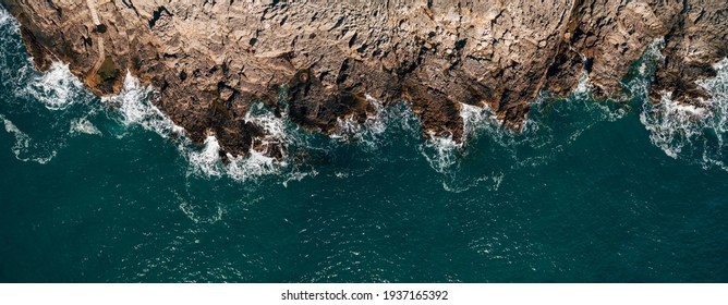 Aerial view of sea waves and fantastic Rocky coast, Montenegro - Powered by Shutterstock