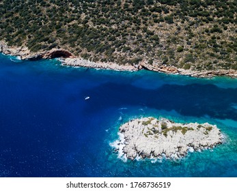 Aerial View Of Seagrass, Posidonia Oceanica, Beds In Kas-Kekova Marine Protected Area Antalya Turkey