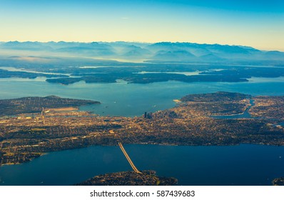 Aerial View Of Seattle, Puget Sound