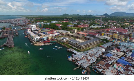 An Aerial View Semporna Town,Sabah,Malaysia. Semporna (Malay: Pekan Semporna) Is The Capital Of The Semporna District In The Tawau Division Of Sabah, Malaysia.