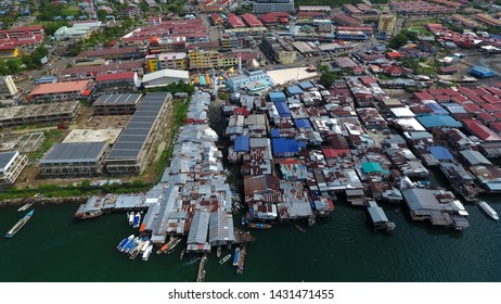 An Aerial View Semporna Town,Sabah,Malaysia. Semporna (Malay: Pekan Semporna) Is The Capital Of The Semporna District In The Tawau Division Of Sabah, Malaysia.