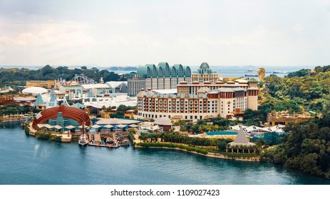 Aerial View Of Sentosa Island Singapore