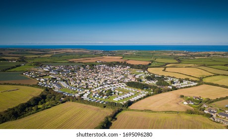 Aerial View Of Seven Bays Holiday Park, Newquay, Cornwall, UK