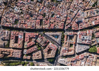 Aerial View Of Seville City, Spain.