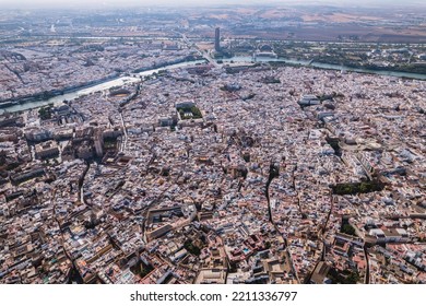 Aerial View Of Seville City, Spain.