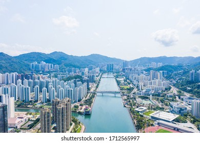 Aerial View Of Sha Tin District. New Territories In Hong Kong