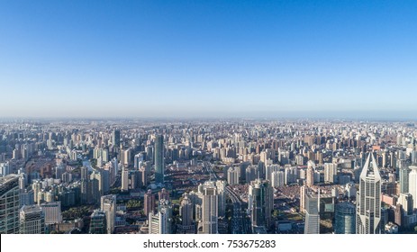 Aerial View Of Shanghai City In A Sunny
Day