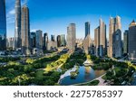 Aerial view of Shanghai skyline and modern buildings in Lujiazui Financial district, China.