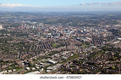 Aerial View Of Sheffield City Centre, UK