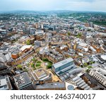 Aerial view of Sheffield, a city in the English county of South Yorkshire, UK