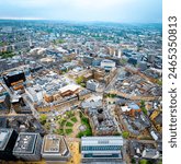 Aerial view of Sheffield, a city in the English county of South Yorkshire, UK