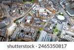 Aerial view of Sheffield, a city in the English county of South Yorkshire, UK