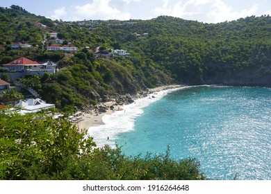 Aerial View Of Shell Beach At St. Barts, French West Indies