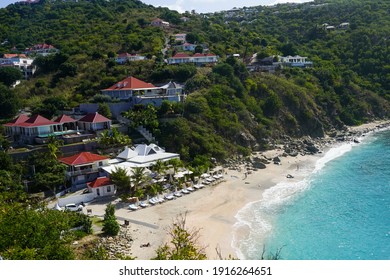 Aerial View Of Shell Beach At St. Barts, French West Indies