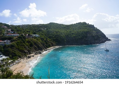 Aerial View Of Shell Beach At St. Barts, French West Indies