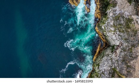 Aerial View Of Shoreline In Scotland