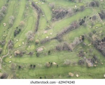 Aerial View Showing Layout Of Gold Course In Southern England 